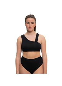 Haut de bikini noir grande taille Studio Untold à bonnets souples (silhouette)