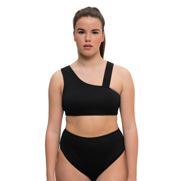Haut de bikini noir grande taille Studio Untold à bonnets souples (silhouette)