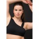Haut de bikini noir grande taille Studio Untold à bonnets souples (porté, de près)