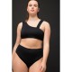 Culotte de bikini noir grande taille Studio Untold (Ulla Popken), portée, de face