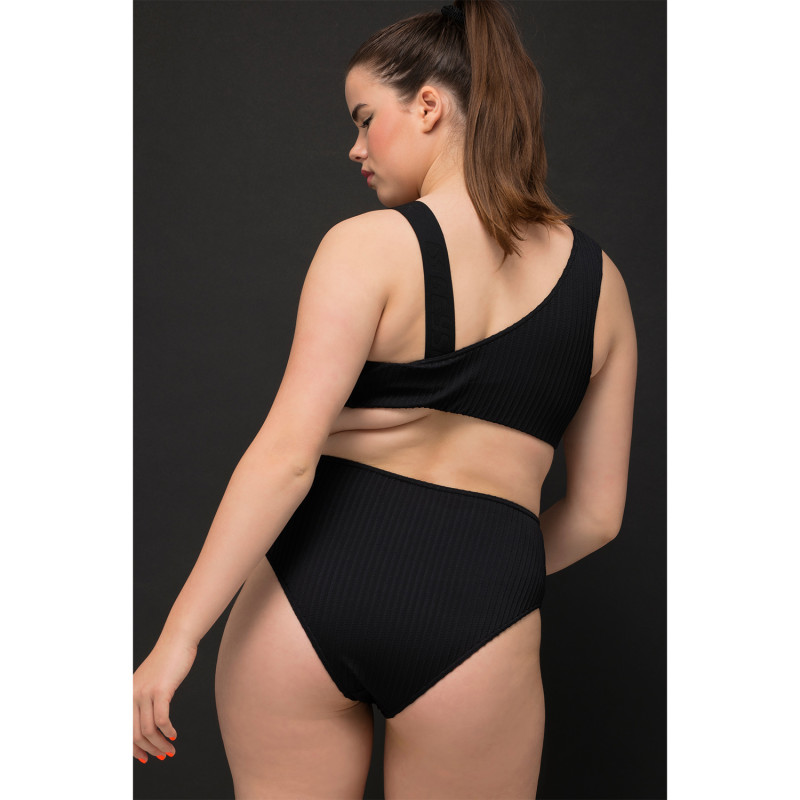Culotte de bikini noir grande taille Studio Untold (Ulla Popken), portée, de dos