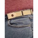 Ceinture extensible grande taille pour femme sans boucle beige portée