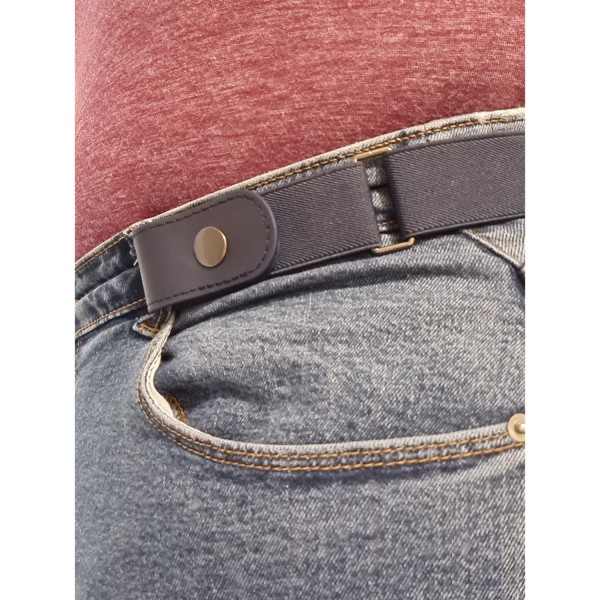 Ceinture extensible grande taille pour femme sans boucle bleue portée