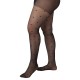 collants ouverts noirs à motif petits coeurs grande taille de la marque Pamela Mann (vue de côté)
