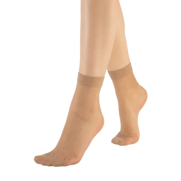 Pack de 2 paires de chaussettes - socquettes Cancun fines 18 deniers (coloris tendresse)