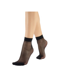 Pack de 2 paires de chaussettes - socquettes Cancun fines 18 deniers (coloris noir)