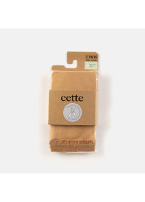 Pack de deux paires de chaussettes fines Cancun dans leur emballage (coloris tendresse)
