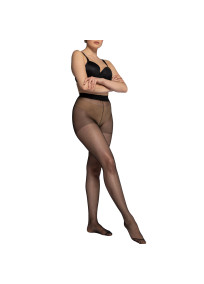 Collants fins 20 deniers grande taille noirs en lot de 3 - photo vue de 3/4 face