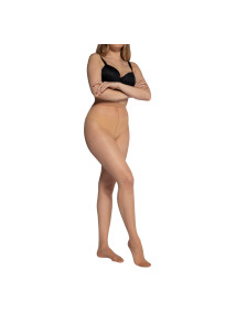 Collants fins 20 deniers grande taille coloris naturel en lot de 3 - photo vue de face