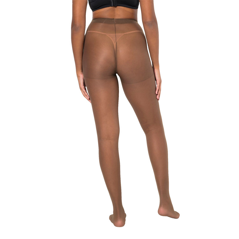 Collants fins 20 deniers grande taille coloris moka en lot de 3 - photo de dos