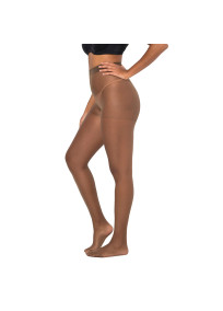 Collants fins 20 deniers grande taille coloris moka en lot de 3 - photo vue de côté