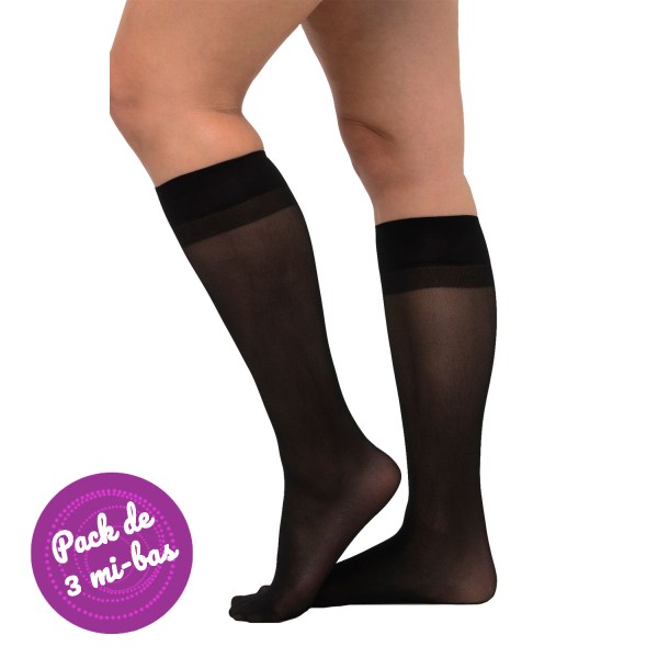pack 3 mi-bas semi opaques Ulla Popken