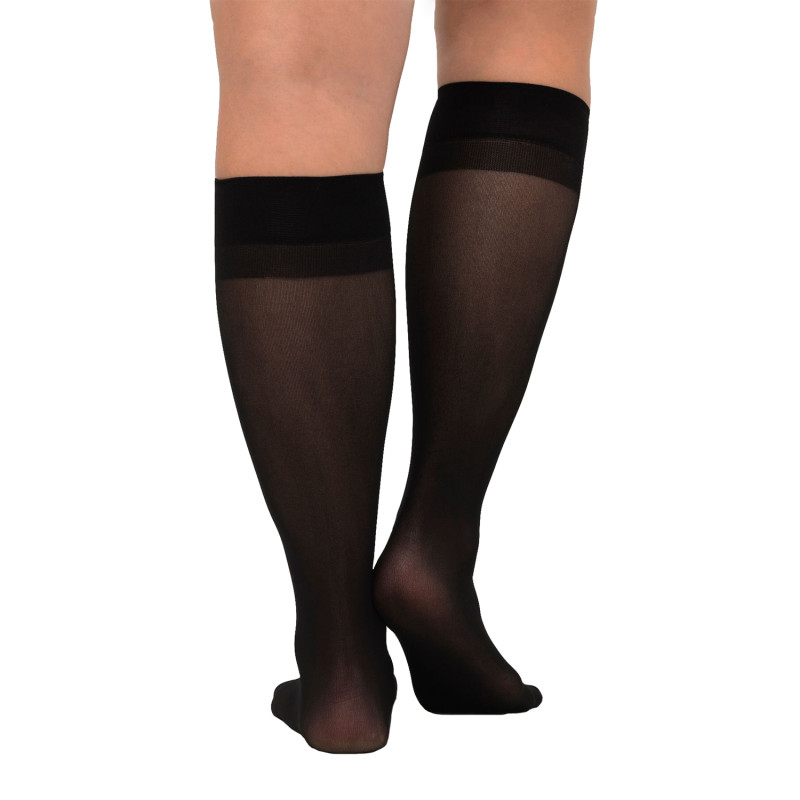 Pack 3 paires de chaussettes mi-bas grande taille coloris noir