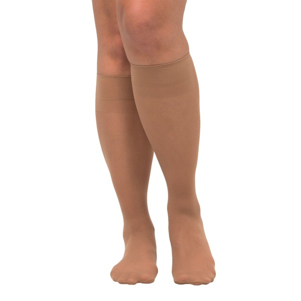 Mi-bas extensibles pour femmes rondes en lot économique de 3 paires coloris chair