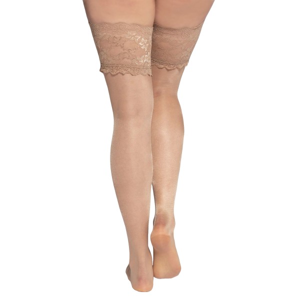 Bas top grande taille brillant et soyeux Ulla Popken coloris peau