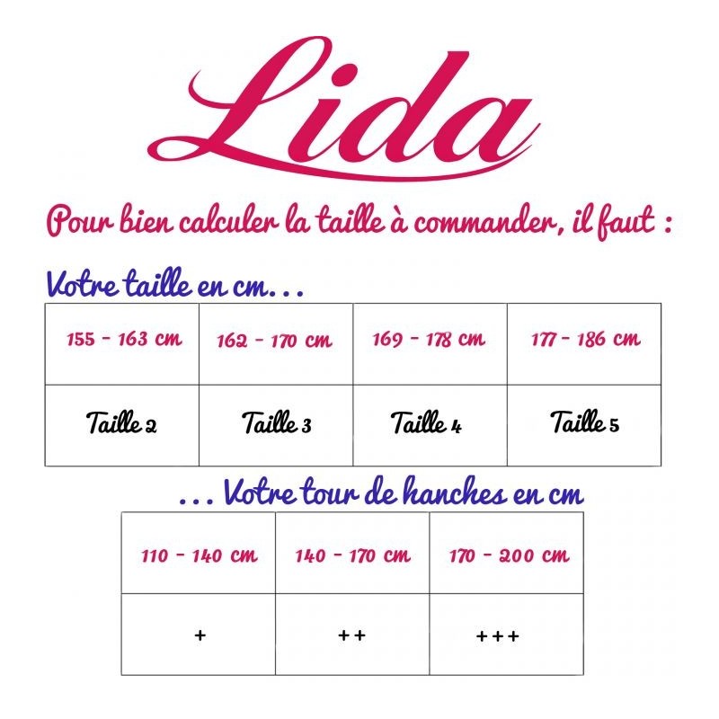 Collant "basique" grande taille - collant 40 deniers noir Lida 141 (guide des tailles)