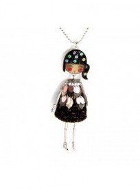 Collier fantaisie grande taille - sautoir Carla noir "les pepettes" Lol bijoux