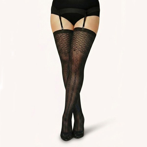 Bas Fantaisie 30D Matrix Fiore à motif vertical, portés, pour sublimer vos jambes.