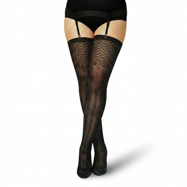 Bas Fantaisie 30D Matrix Fiore à motif vertical, portés, pour sublimer vos jambes.