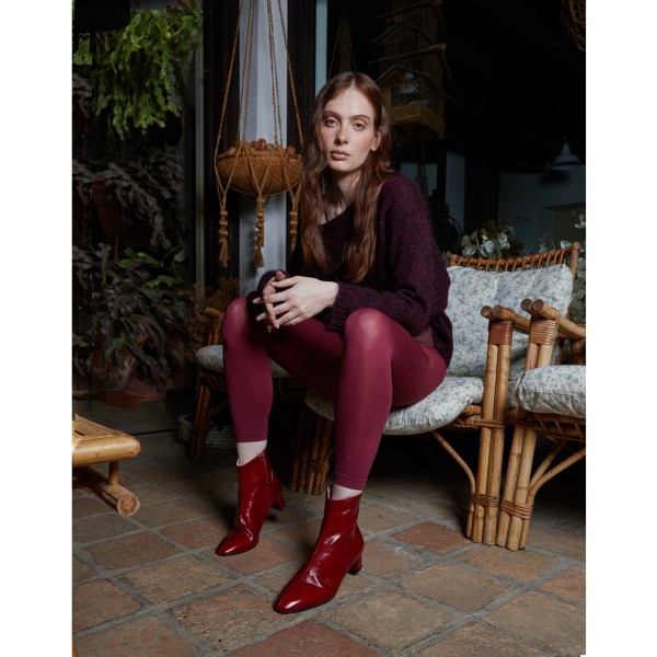 Collant sans pied grande taille opaque 70D Cette Chili Pepper, photo sur mannequin, porté naturel, au quotidien