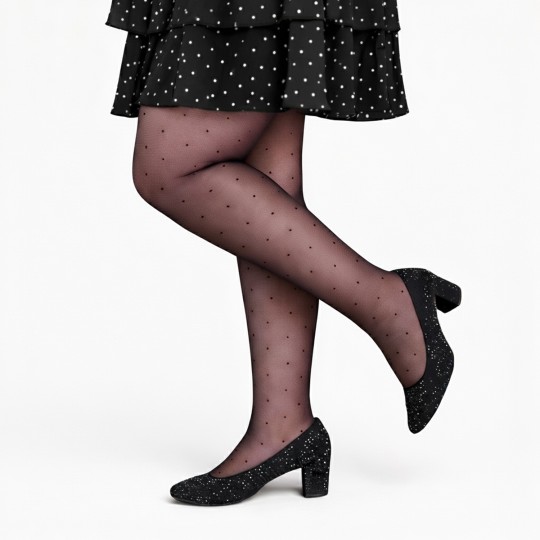 collant plumetis grande taille Richmond : un motif pois qui conserve sa forme et sa finesse une fois porté