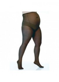 Collants grossesse grande taille - collants maternité 20 deniers fin noirs (face)