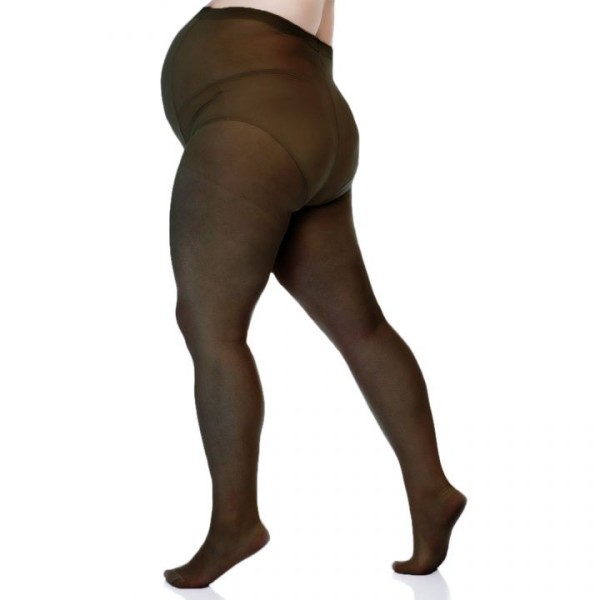 Collants grossesse grande taille - collants maternité 20 deniers fin noirs (dos)