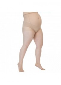 Collants grossesse grande taille - collants maternité 20 deniers fin coloris naturel (face)