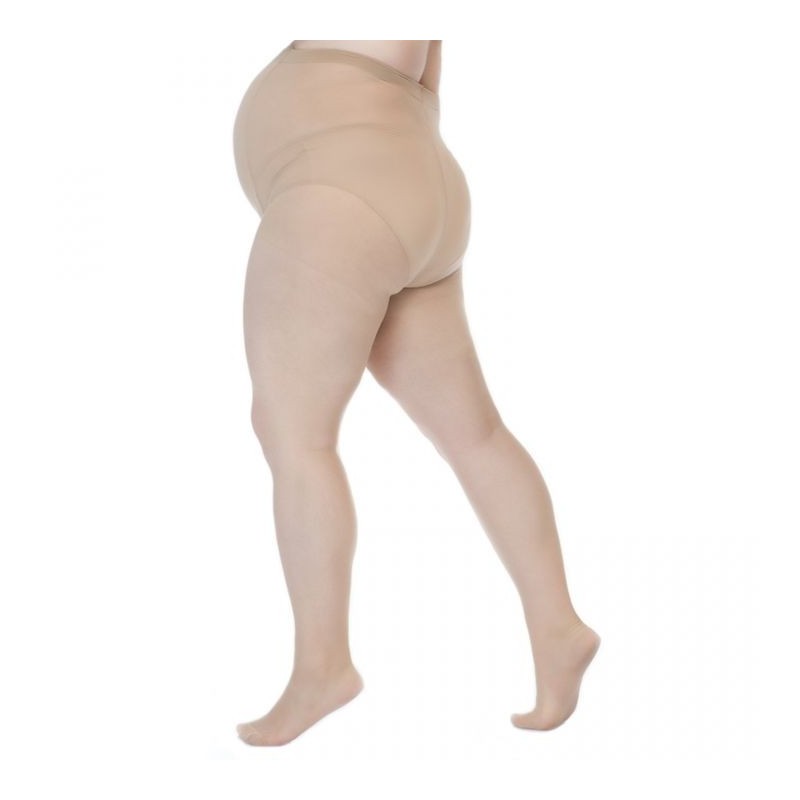 Collants grossesse grande taille - collants maternité 20 deniers fin coloris naturel (dos)