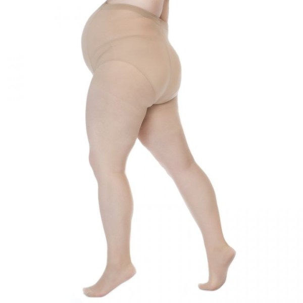 Collants grossesse grande taille - collants maternité 20 deniers fin coloris naturel (dos)
