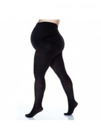 Collants grossesse grande taille - collants maternité 50 deniers opaque noirs (dos)