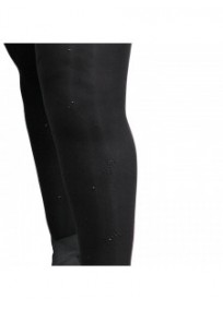 collant coloré grande taille - collant opaque 80 deniers noir motif noeud papillon strass h&nathalie (porté)