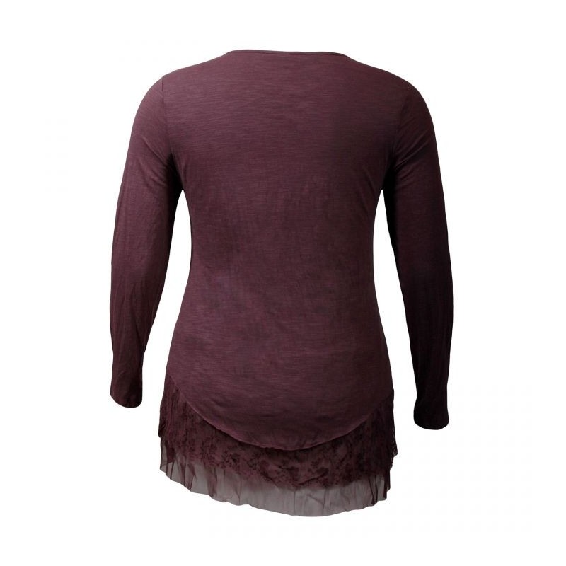 Tunique grande taille - Robe tunique Solo + co2 claude gérard malaga prune (dos)