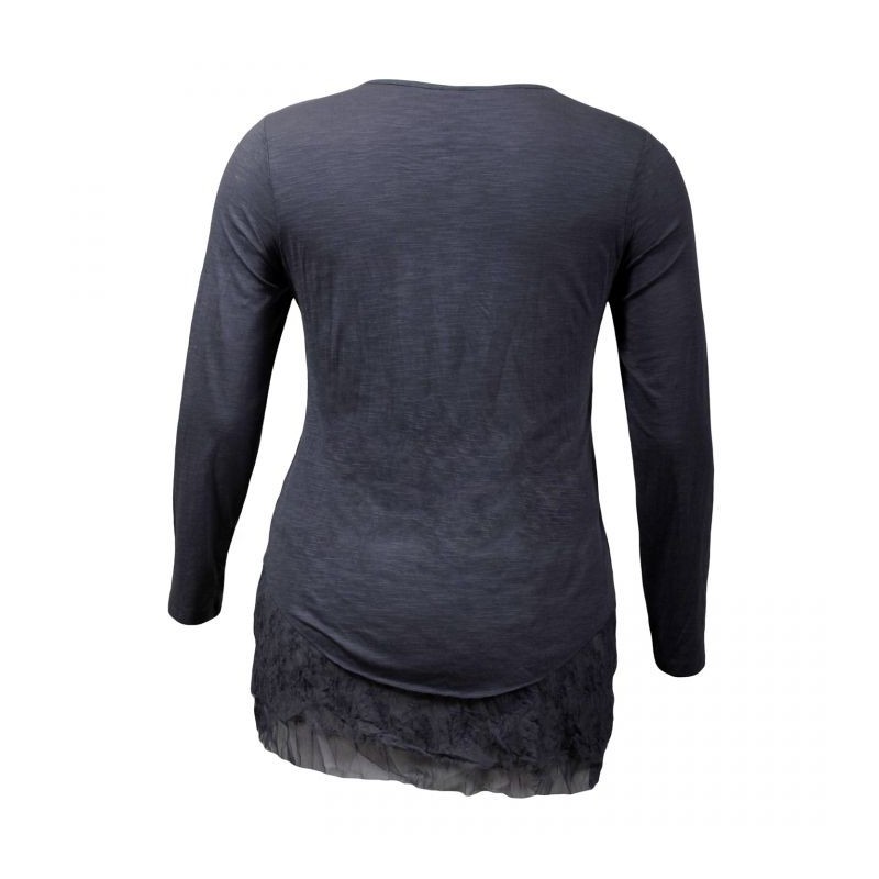 Tunique grande taille - Robe tunique Solo + co2 claude gérard blue bleu foncé (dos)