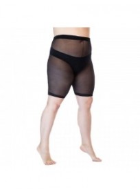 collant grande taille - cycliste demi collant anti frottement Lida noir (face)