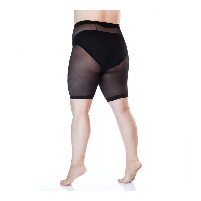 collant grande taille - cycliste demi collant anti frottement Lida noir (dos)