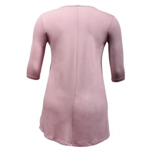 tunique grande taille - tunique asymétrique mauve avec un volant Ivans (dos)