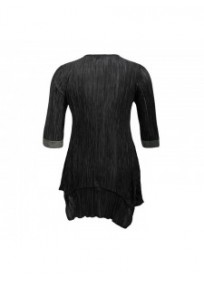 robe grande taille - robe plissée bicolore 2W coloris noir et kaki (dos)