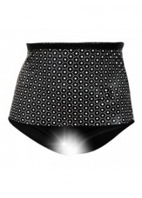 Culotte grande taille - Culotte taille haute en simili cuir perforé Andaléa (face)
