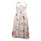 robe grande taille - robe blanche imprimée grande fleurs été ceinture à la taille k&d london (face)