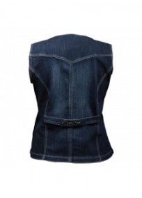 gilet grande taille - gilet garçon de café jeans sans manches Nanabelle (dos)
