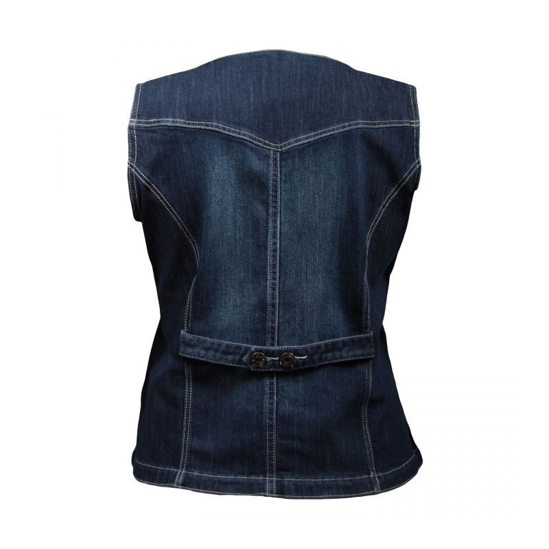 gilet grande taille - gilet garçon de café jeans sans manches Nanabelle (dos)