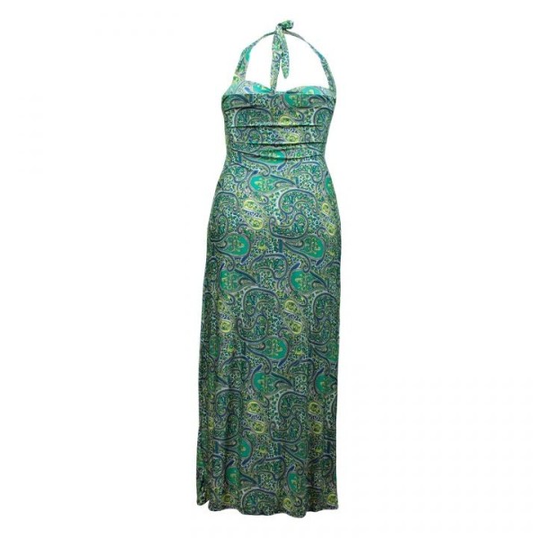 robe grande taille - maxi dress très longue ashanti lili london imprimée paisley cachemire (dos)
