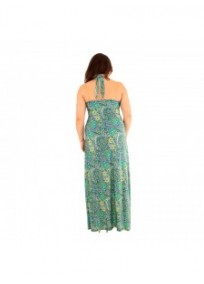 robe grande taille - maxi dress très longue ashanti lili london imprimée paisley cachemire (portée dos)