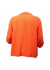 veste grande taille - blazer chemise fine orange effet cascade dégriffée n** L**k (dos)