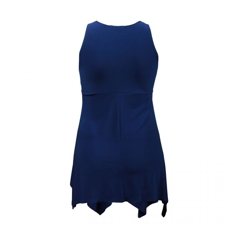 tunique grande taille - top "lus" + foulard assorti Magna coloris cobalt (dos)
