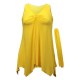 tunique grande taille - top "lus" + foulard assorti Magna coloris jaune (face)