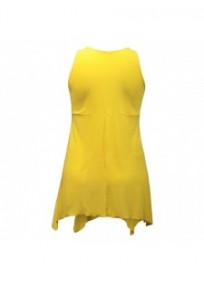 tunique grande taille - top "lus" + foulard assorti Magna coloris jaune (dos)