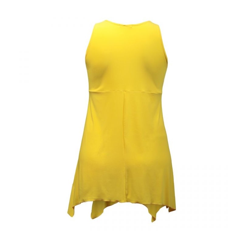 tunique grande taille - top "lus" + foulard assorti Magna coloris jaune (dos)