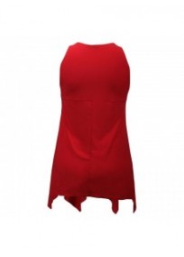 tunique grande taille - top "lus" + foulard assorti Magna coloris rouge (dos)